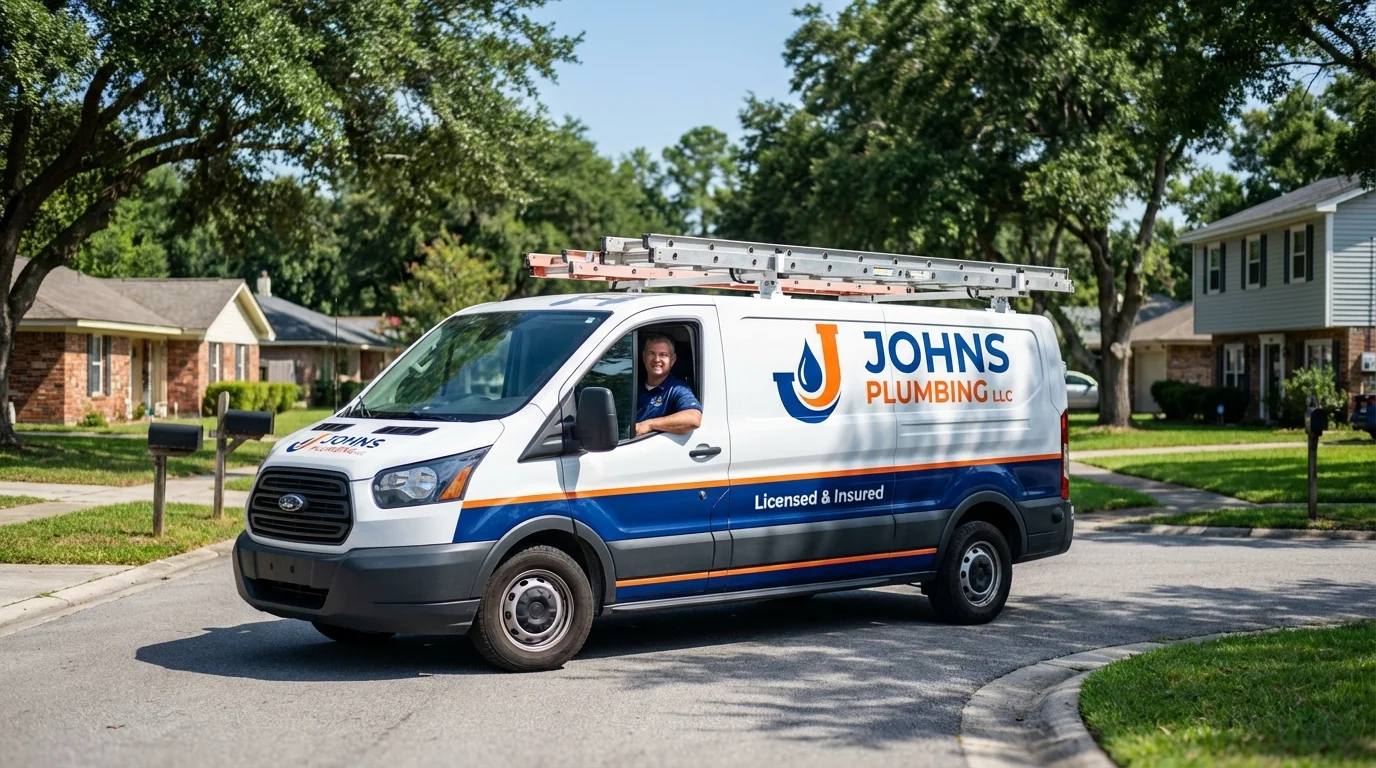 Johns Plumbing LLC service van in Rhodhiss, NC