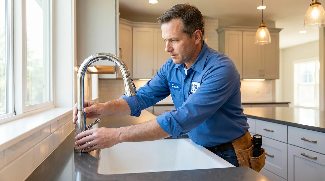 Kitchen faucet installation by Johns Plumbing LLC in Rhodhiss