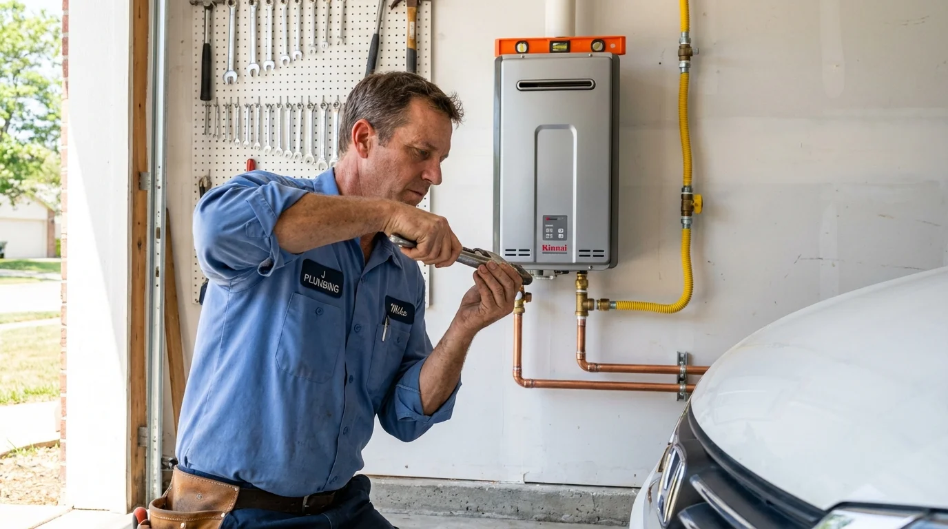 Tankless water heater installation by a Johns Plumbing LLC plumber in Rhodhiss